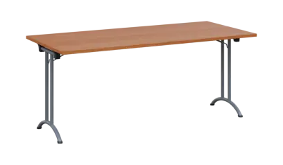 SLA 180 lak skládací jednací stůl 1800x800, deska 25 mm, podnož stříbrný lak, deska olše jantar